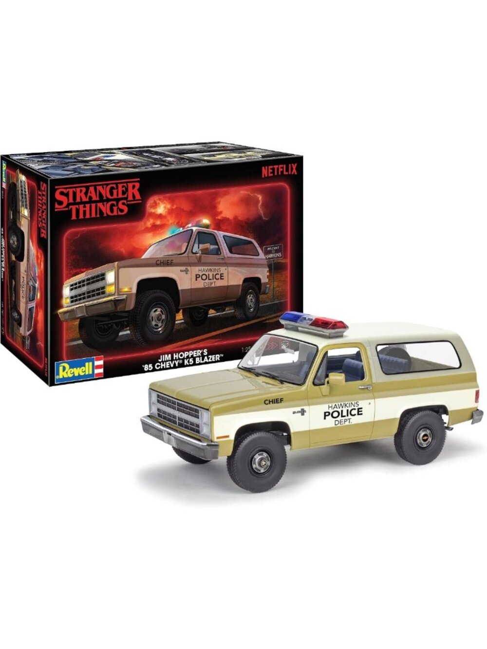 Stranger Things Chevy K5 Blazer Model Kit - 1:25 Scale, 160-Piece, Skill Level 4
